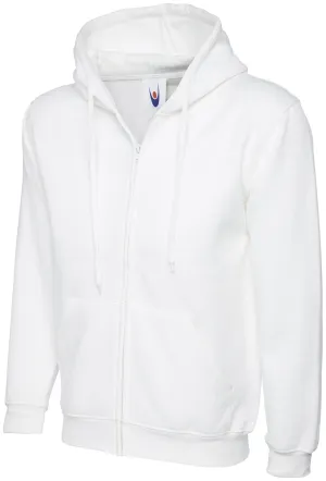 Adults Classic Full Zip Hooded Sweatshirt | White