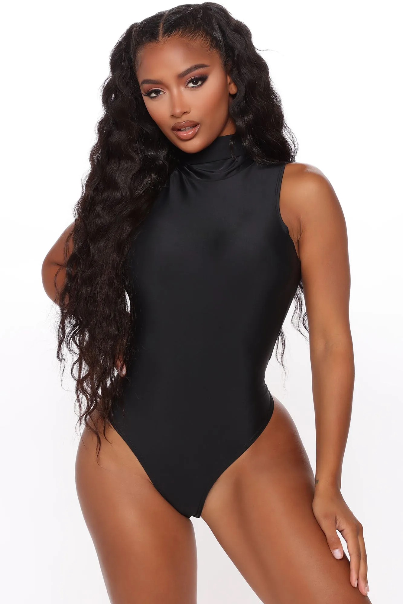 Aim High Turtleneck Bodysuit - Black