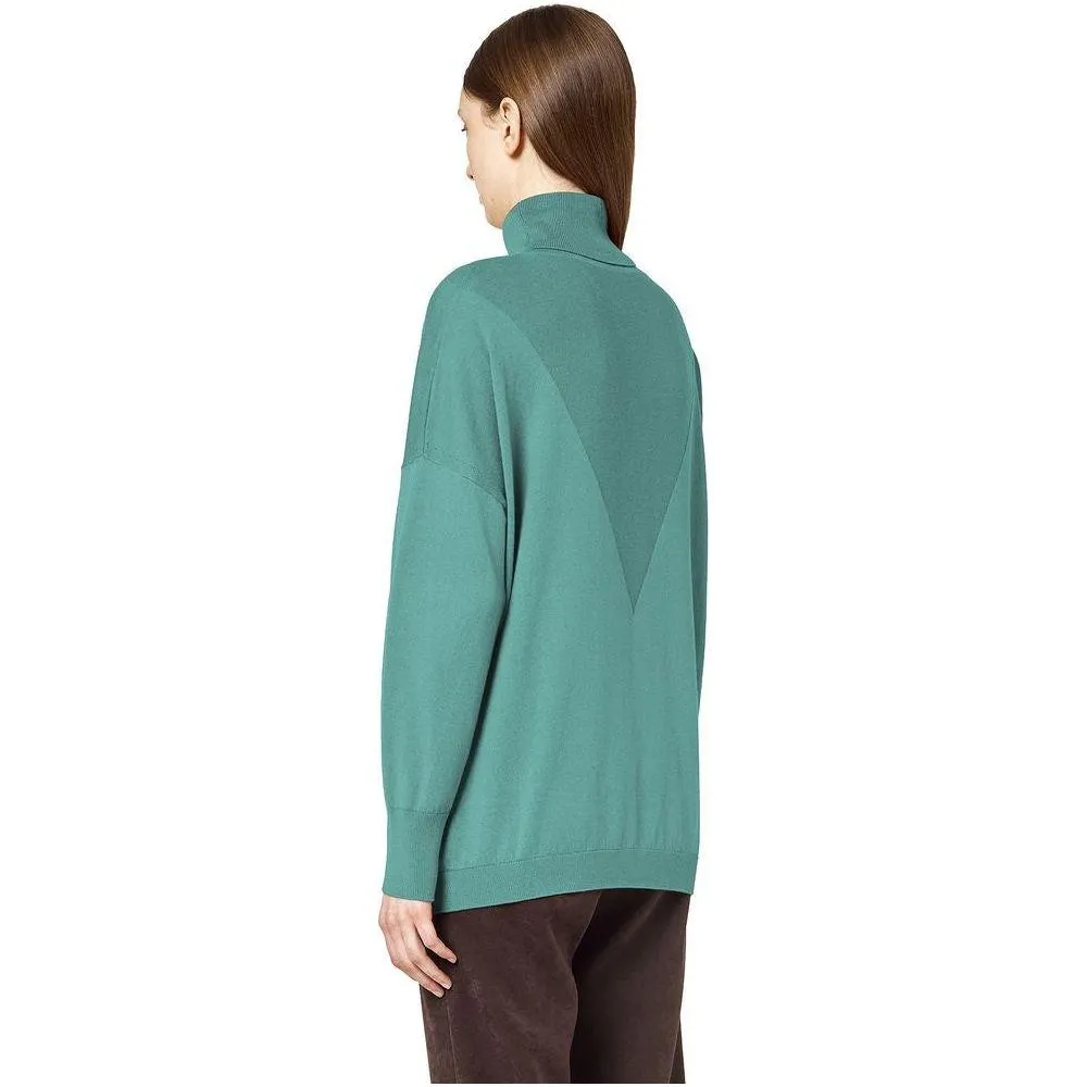 Alpha Studio Green Silk Sweater