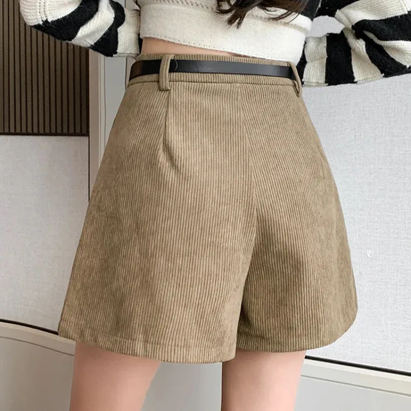 Autumn Winter Corduroy Wide-leg Fashion Shorts