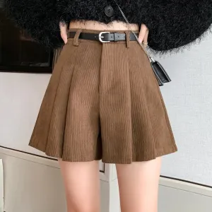 Autumn Winter Corduroy Wide-leg Fashion Shorts