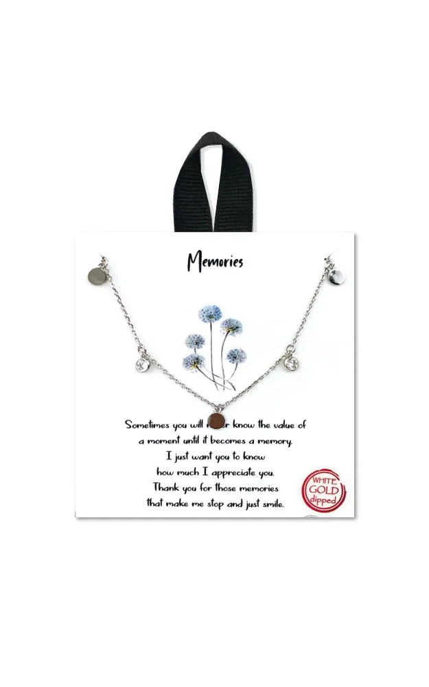 BJNA006RH Rhodium "Memories" Pendant Necklace