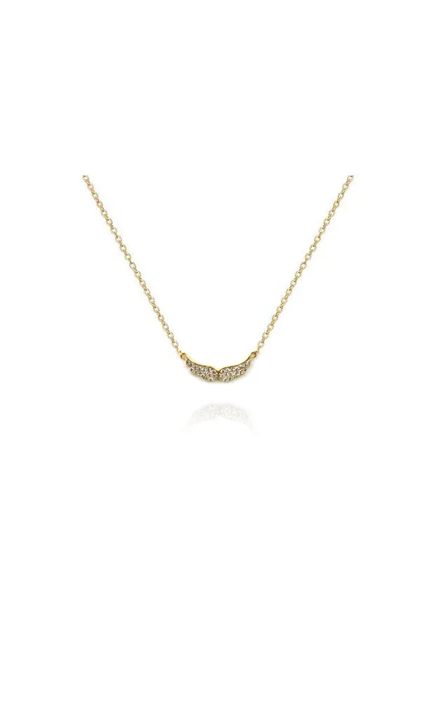 BJNA010GD Gold "Angel Wing" Pendant Necklace