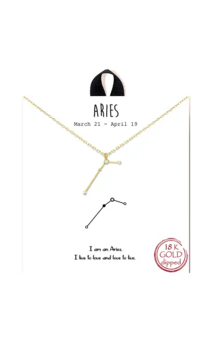 BJNA100ARIGD "Aries"  Zodiac Sign Necklace