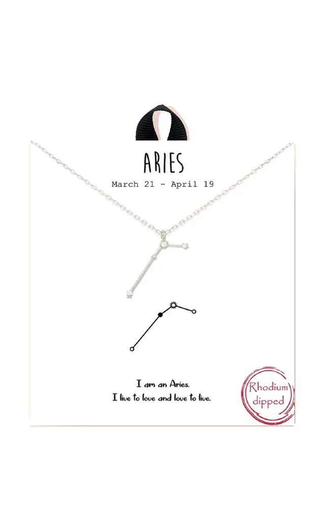 BJNA100ARIRH "Aries"  Zodiac Sign Necklace