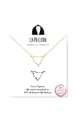 BJNA100CAPGD "Capricorn"  Zodiac Sign Necklace