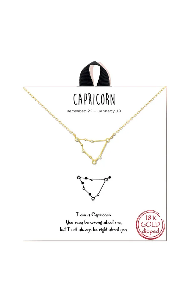 BJNA100CAPGD "Capricorn"  Zodiac Sign Necklace