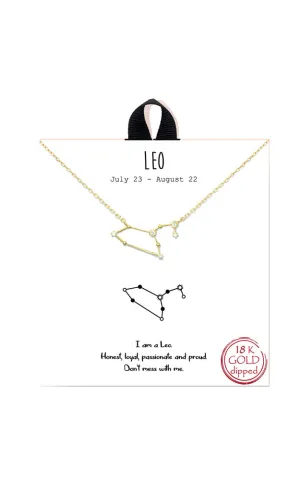 BJNA100LEOGD "Leo"  Zodiac Sign Necklace