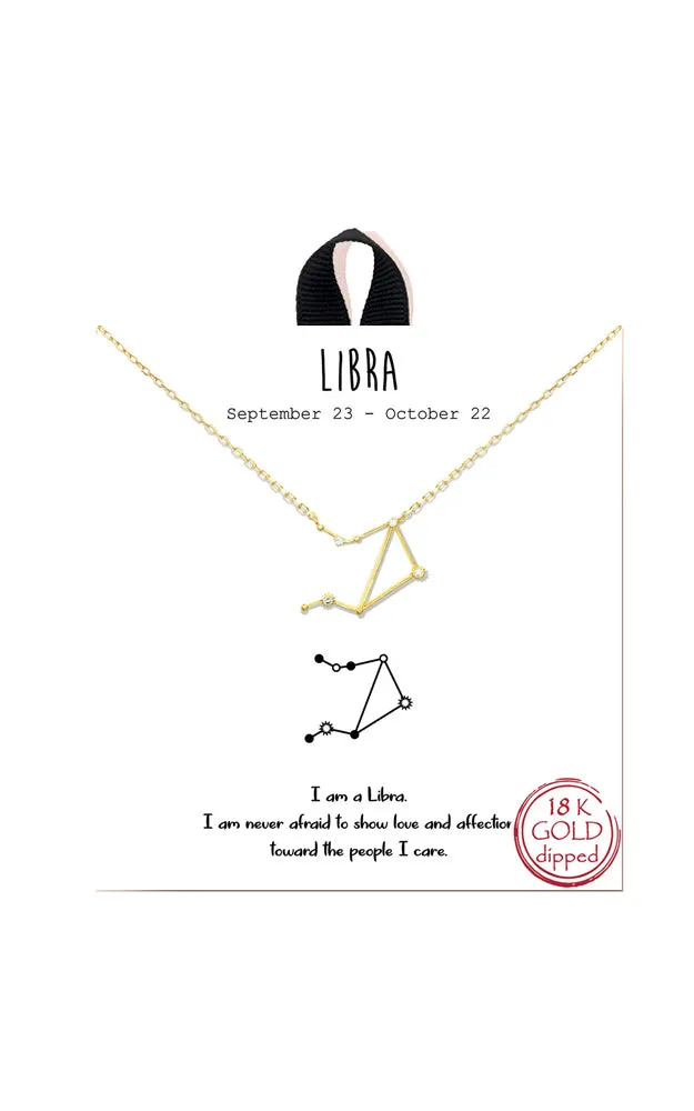 BJNA100LIBGD "Libra"  Zodiac Sign Necklace