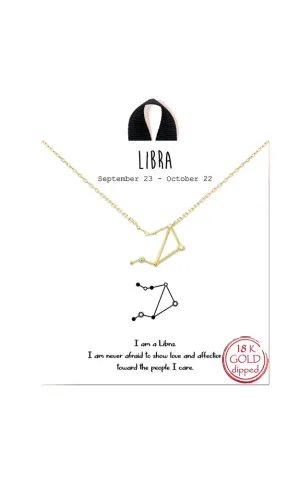 BJNA100LIBGD "Libra"  Zodiac Sign Necklace