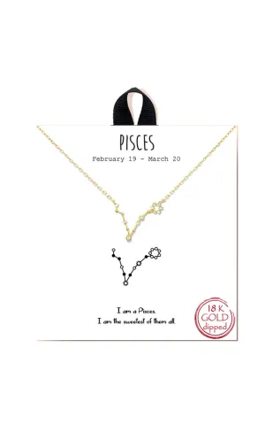 BJNA100PISGD "Pisces"  Zodiac Sign Necklace