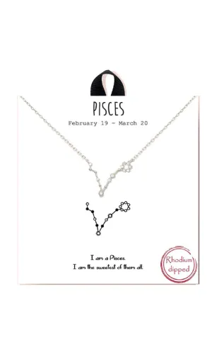 BJNA100PISRH "Pisces"  Zodiac Sign Necklace