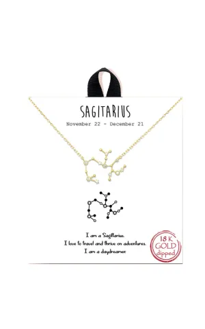 BJNA100SAGGD "Sagittarius"  Zodiac Sign Necklace