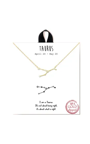 BJNA100TAUGD "Taurus"  Zodiac Sign Necklace