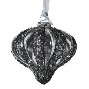 Black & Clear Glitter Shaped Bauble