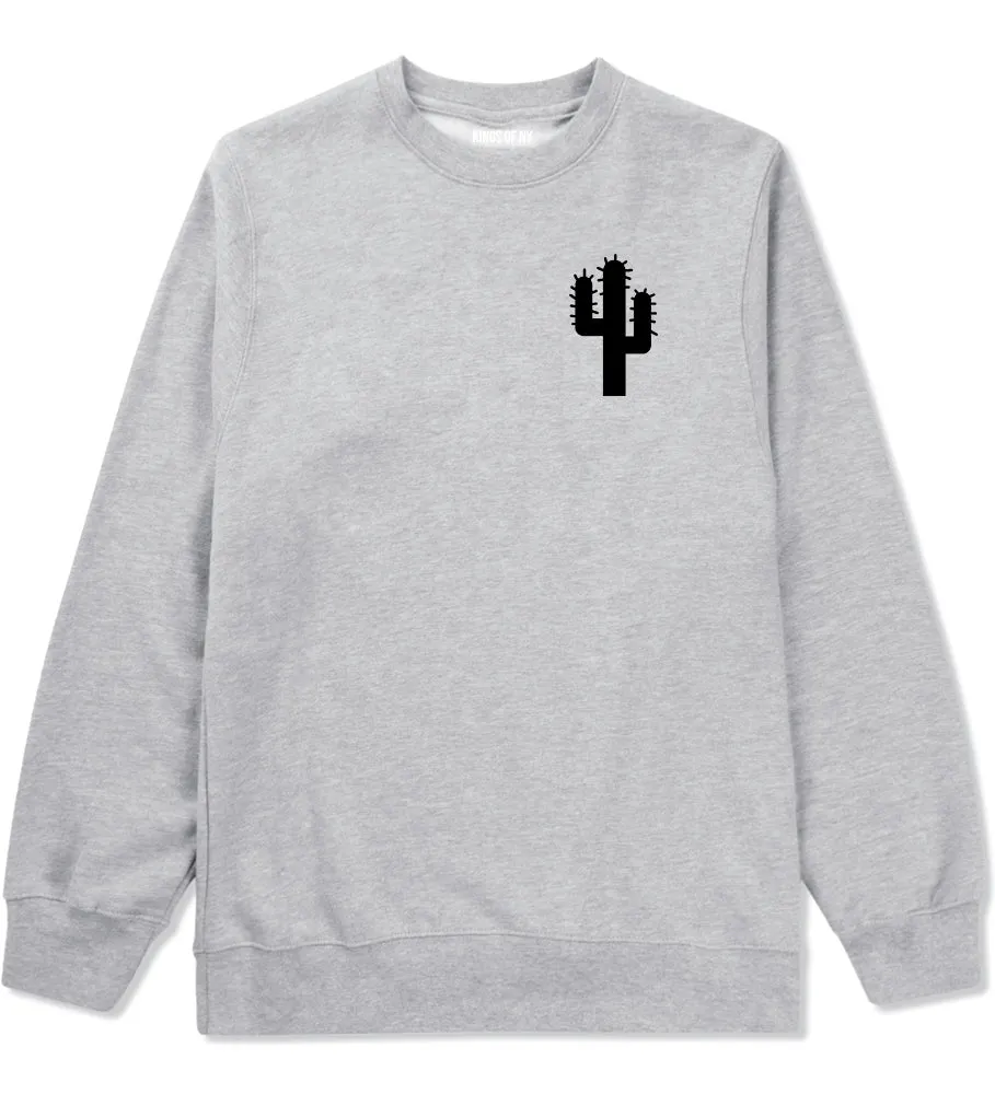 Cactus Logo Chest Mens Crewneck Sweatshirt