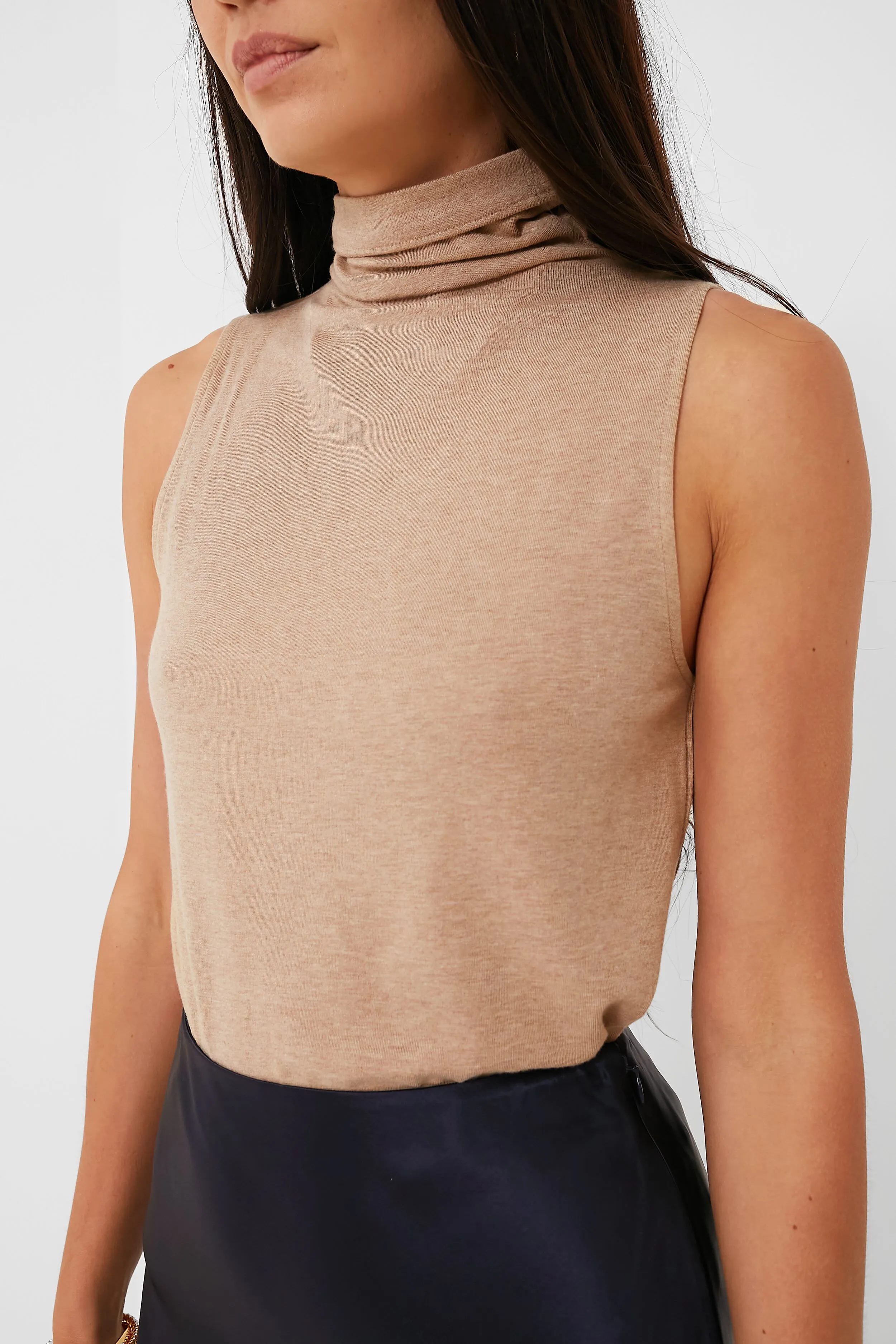 Cashew Sleeveless Turtleneck