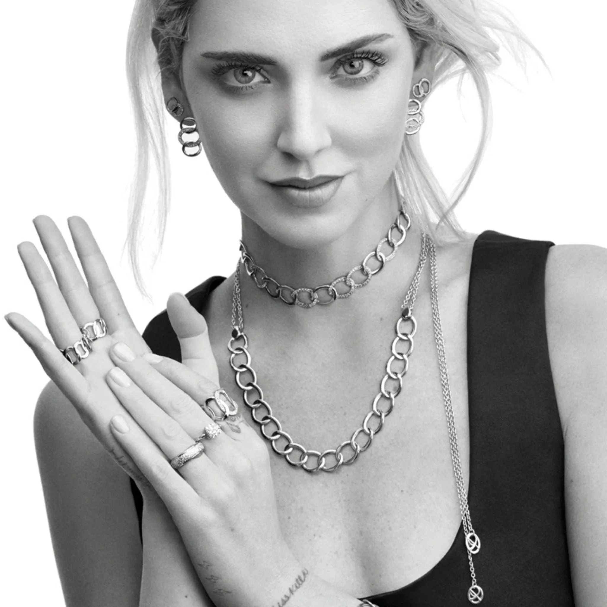 Chiara Ferragni Diamond Heart Silver Necklace