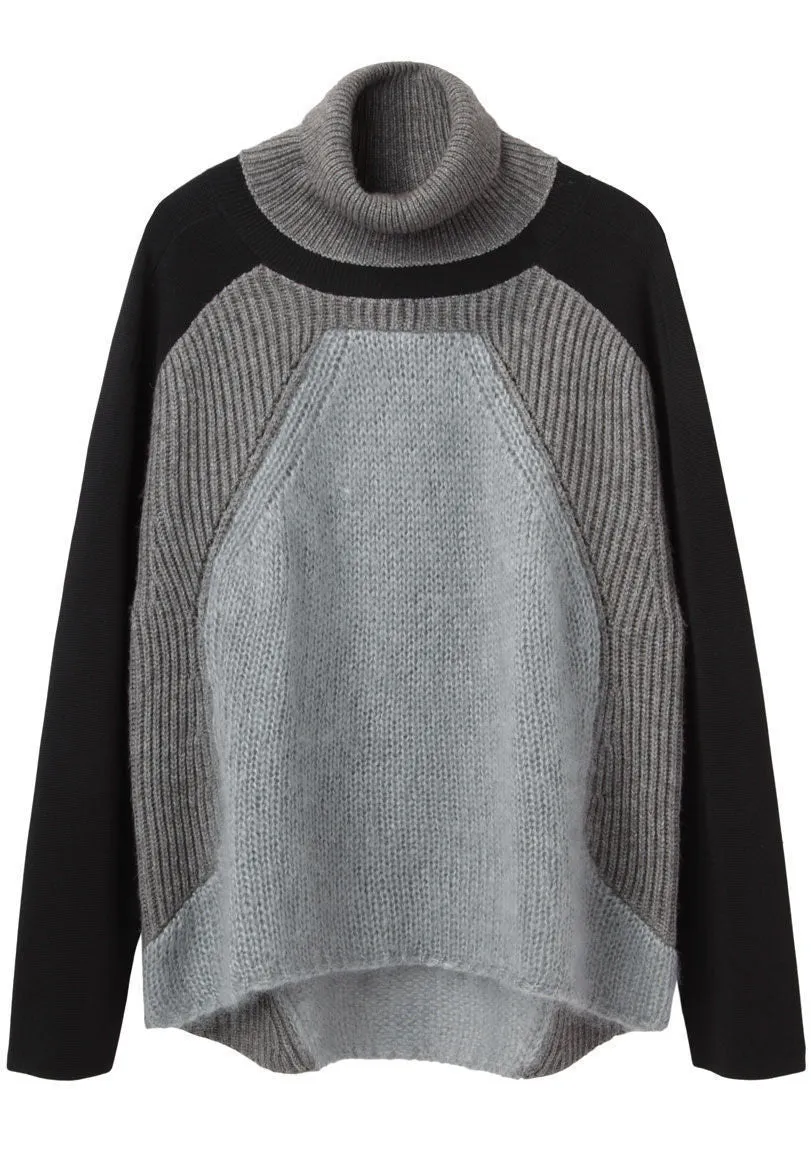 Colorblock Knit Turtleneck