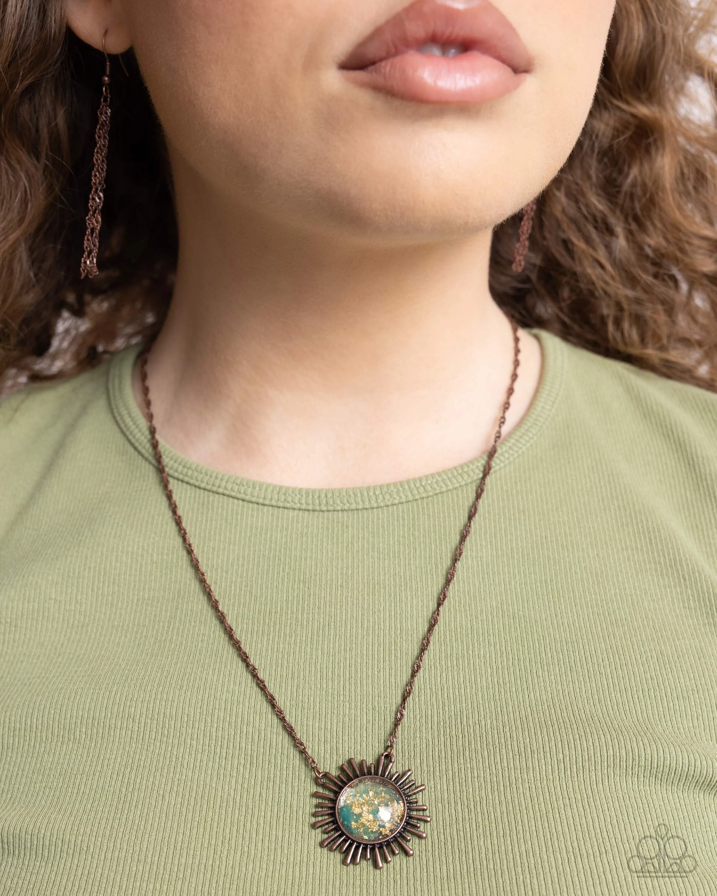 Complete Look - Copper sunburst Necklaces