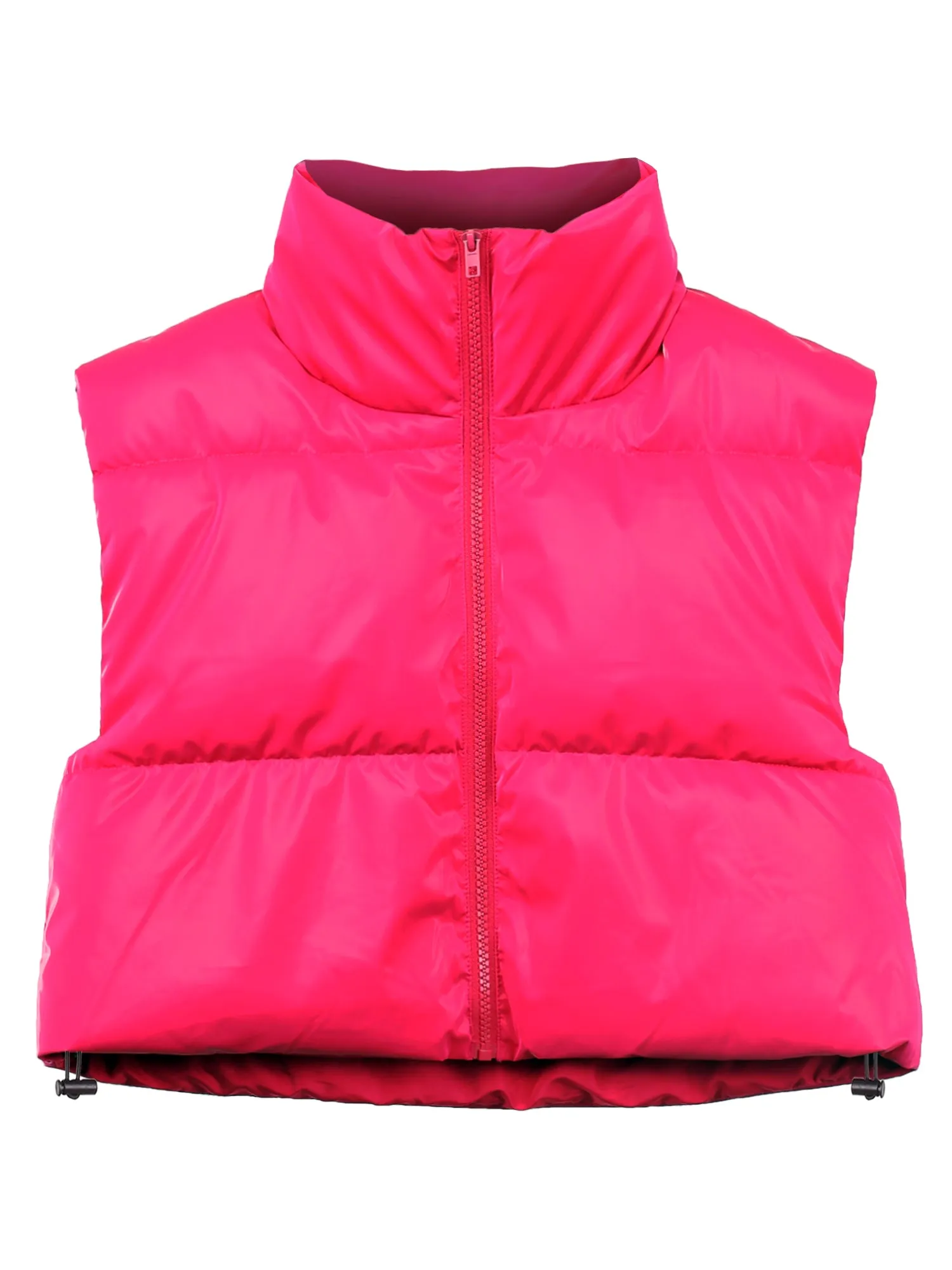 Crop Lightweight Sleeveless Warm Padded Outerwear Puffer Vest Black