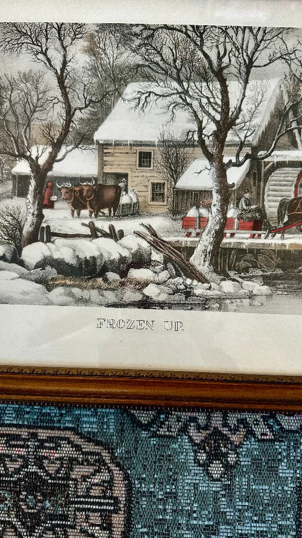 Currier and Ives Prints - 2 available, Frozen up or Winter Pastime