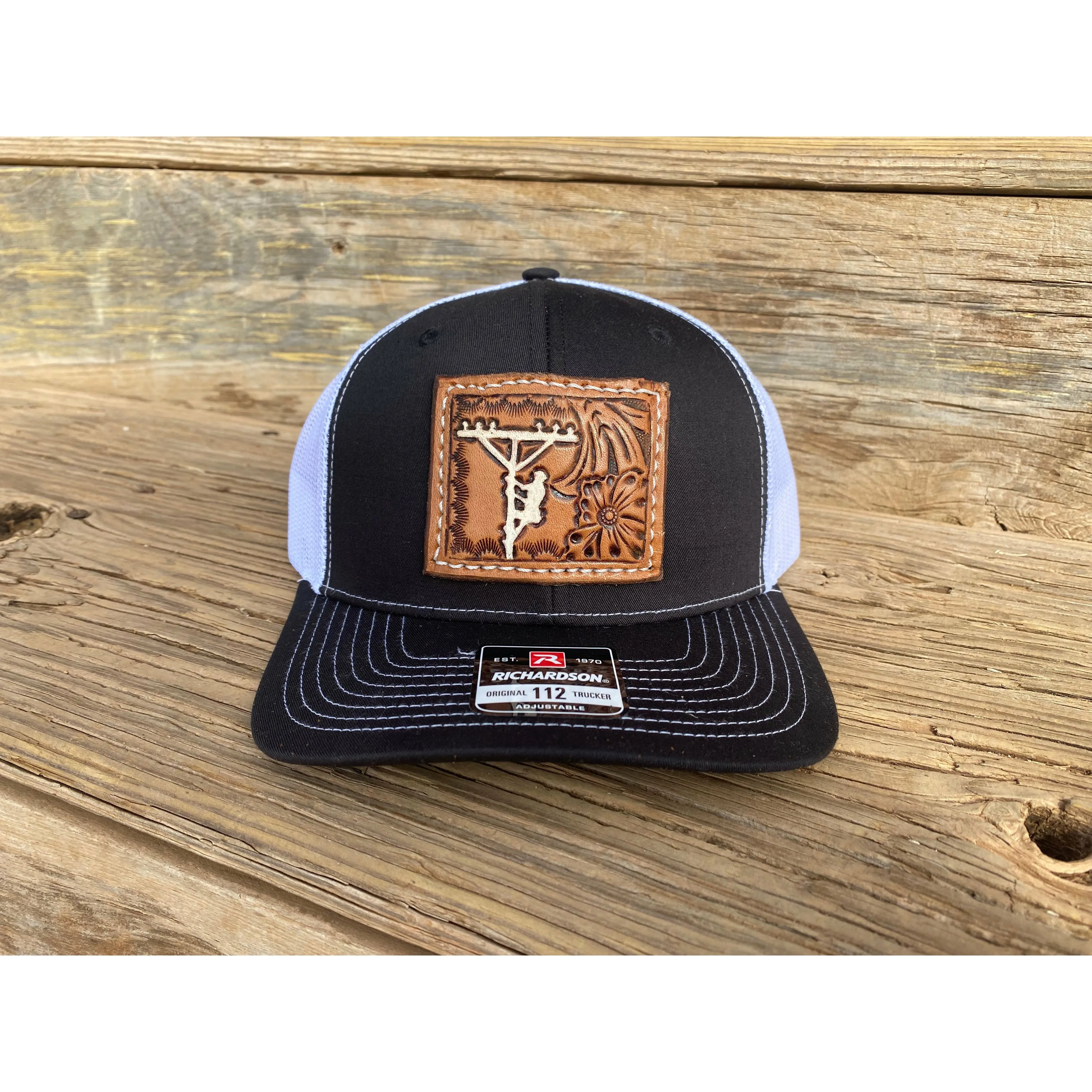 Custom patch on Richardson 112 hat- Black and White