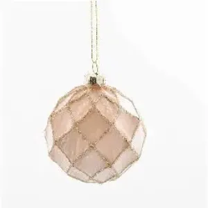 Enchante Champagne Lattice Bauble 8cm