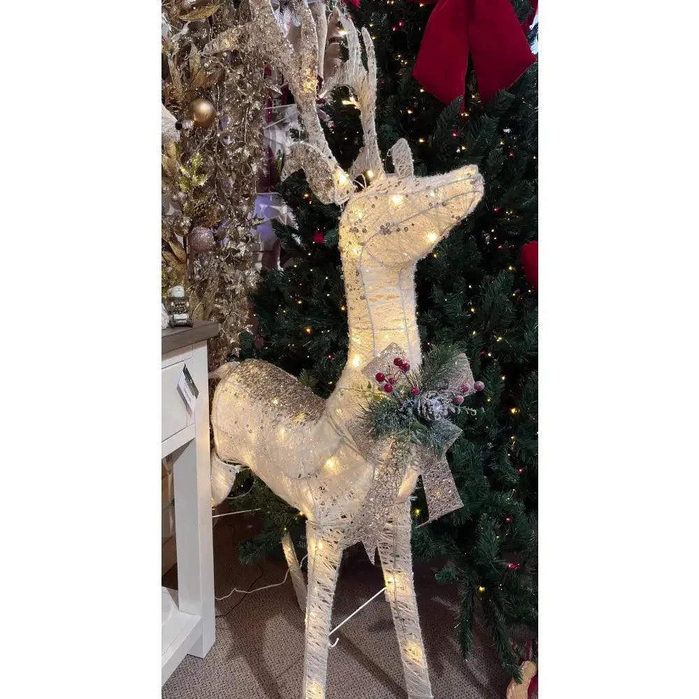 Enchante Gold Sparkle XL Reindeer With Lights 120cm