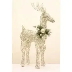 Enchante Silver Sparkle Reindeer With Lights 60cm