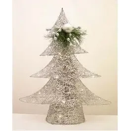 Enchante Silver Sparkle Tree With Lights 60cm