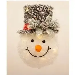 Enchante Snow Flurry Snowman Face With Lights 45cm