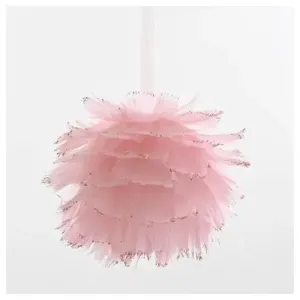 Enchante Winter Blush Feather Pom Pom Hanger Bauble