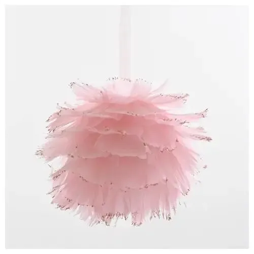 Enchante Winter Blush Feather Pom Pom Hanger Bauble