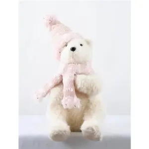 Enchante Winter Blush Fur Sitting Bear