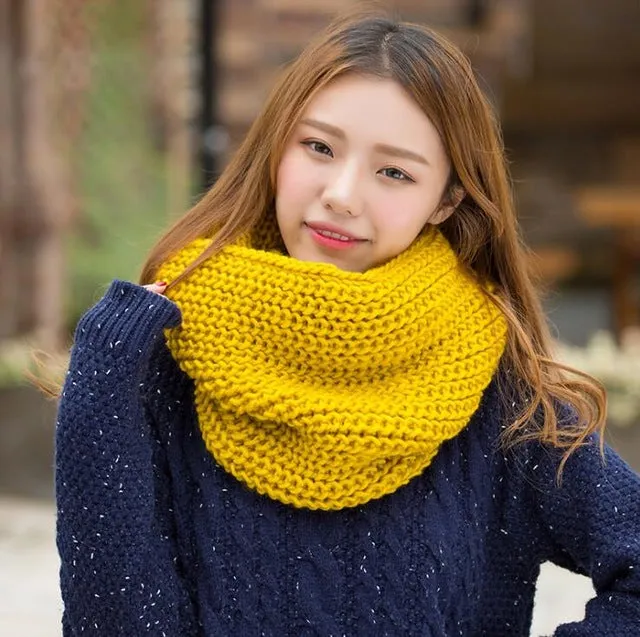 Fashion Collar Knitted Winter Scarf #FS-1