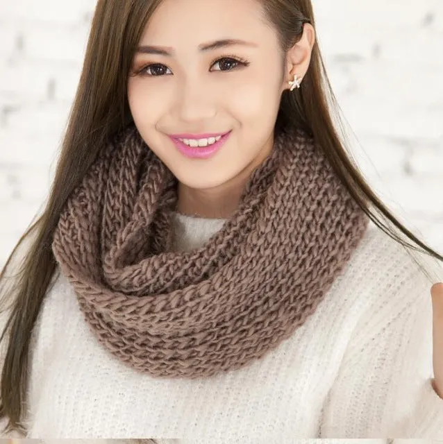 Fashion Collar Knitted Winter Scarf #FS-1