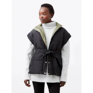 French Connection Auden Puffer Gilet Vest in Blackout 75XAT