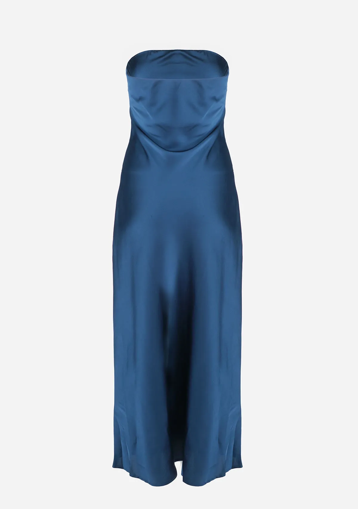 Going Out Strapless Bias Cut Maxi Dress Peacock