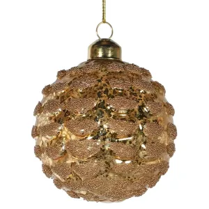 Gold Acorn Beaded Swag Bauble