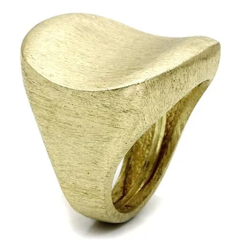 Gold & Brush Brass Ring with No Stone for Women Style LO2473