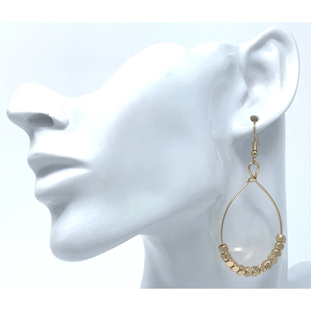 Gold Beaded Hoop Earrings