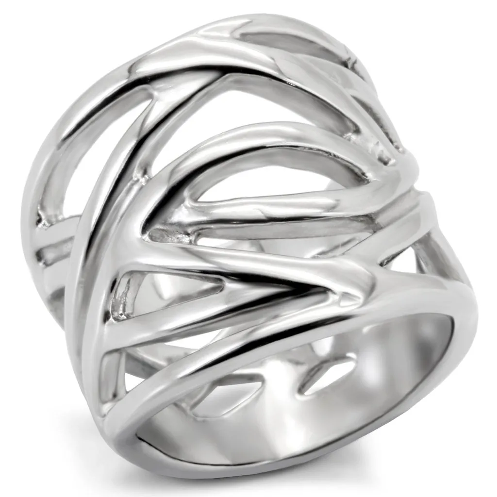 High polished (no plating) Stainless Steel Ring with No Stone for Women Style TK144