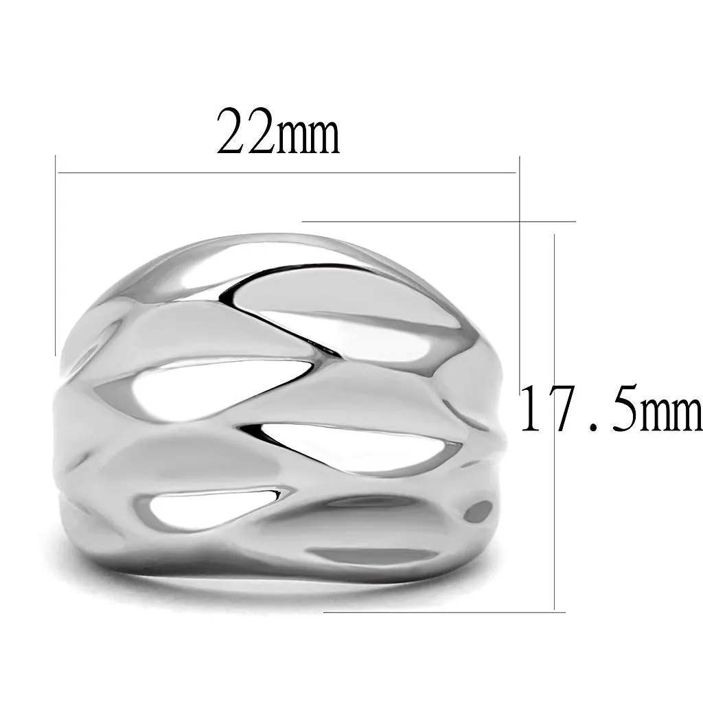 High polished (no plating) Stainless Steel Ring with No Stone for Women Style TK3262