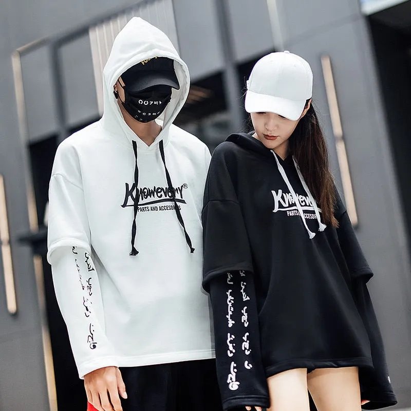 Hip Hop Men Hoodies Sweatshirt Autumn Cotton Black Male Streetwear