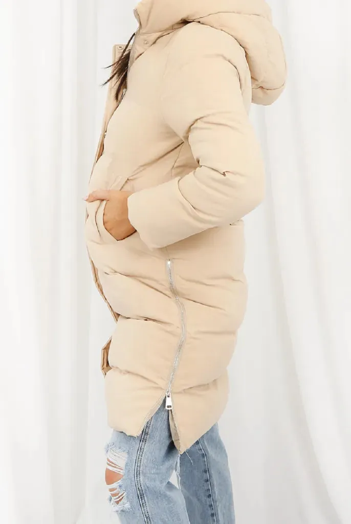 Hooded Longline Puffer Coat