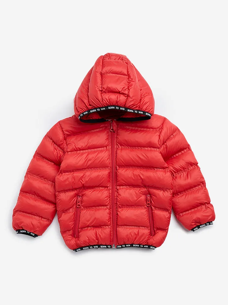 HOP Kids Red Hooded Puffer Jacket