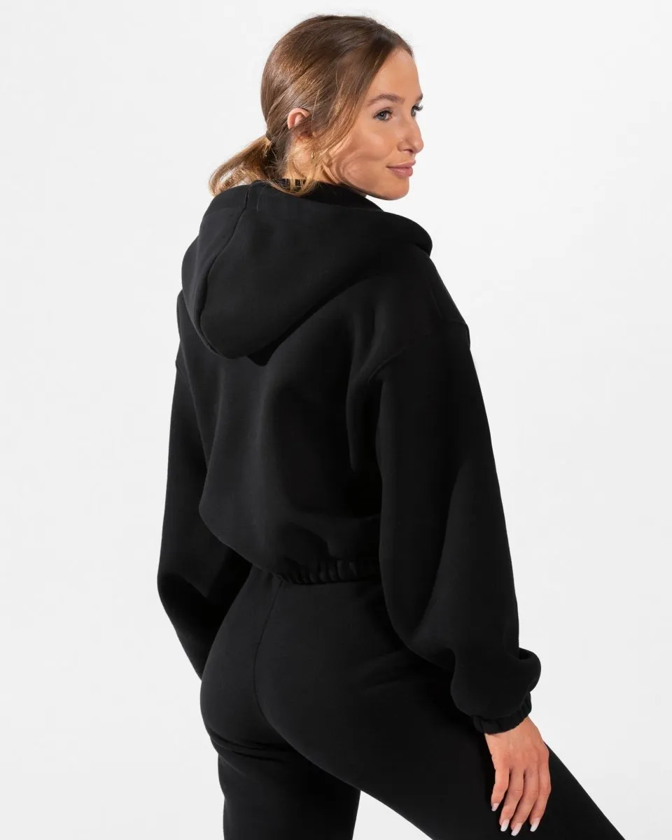 Iconic Oversized Zip Hoodie "Schwarz"