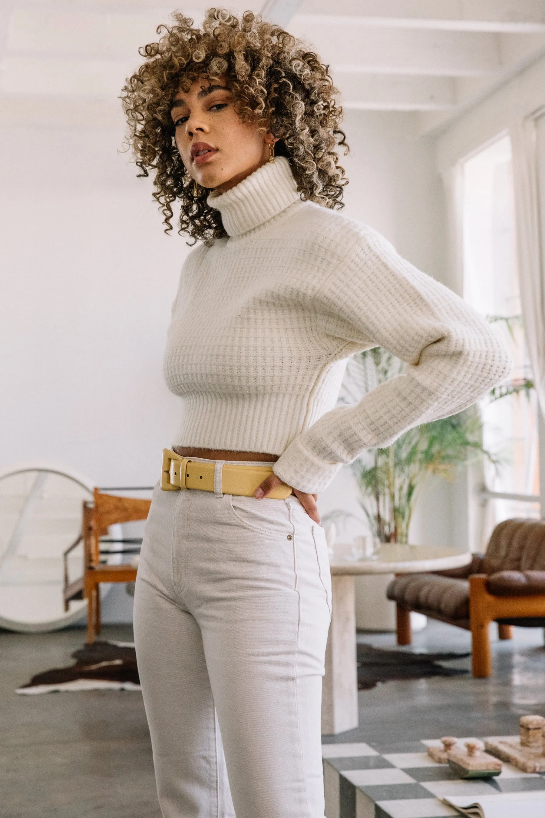 Ivory Madeline Turtleneck Sweater