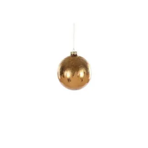 Jingles 10cm Gold Brush Strokes Glass Bauble